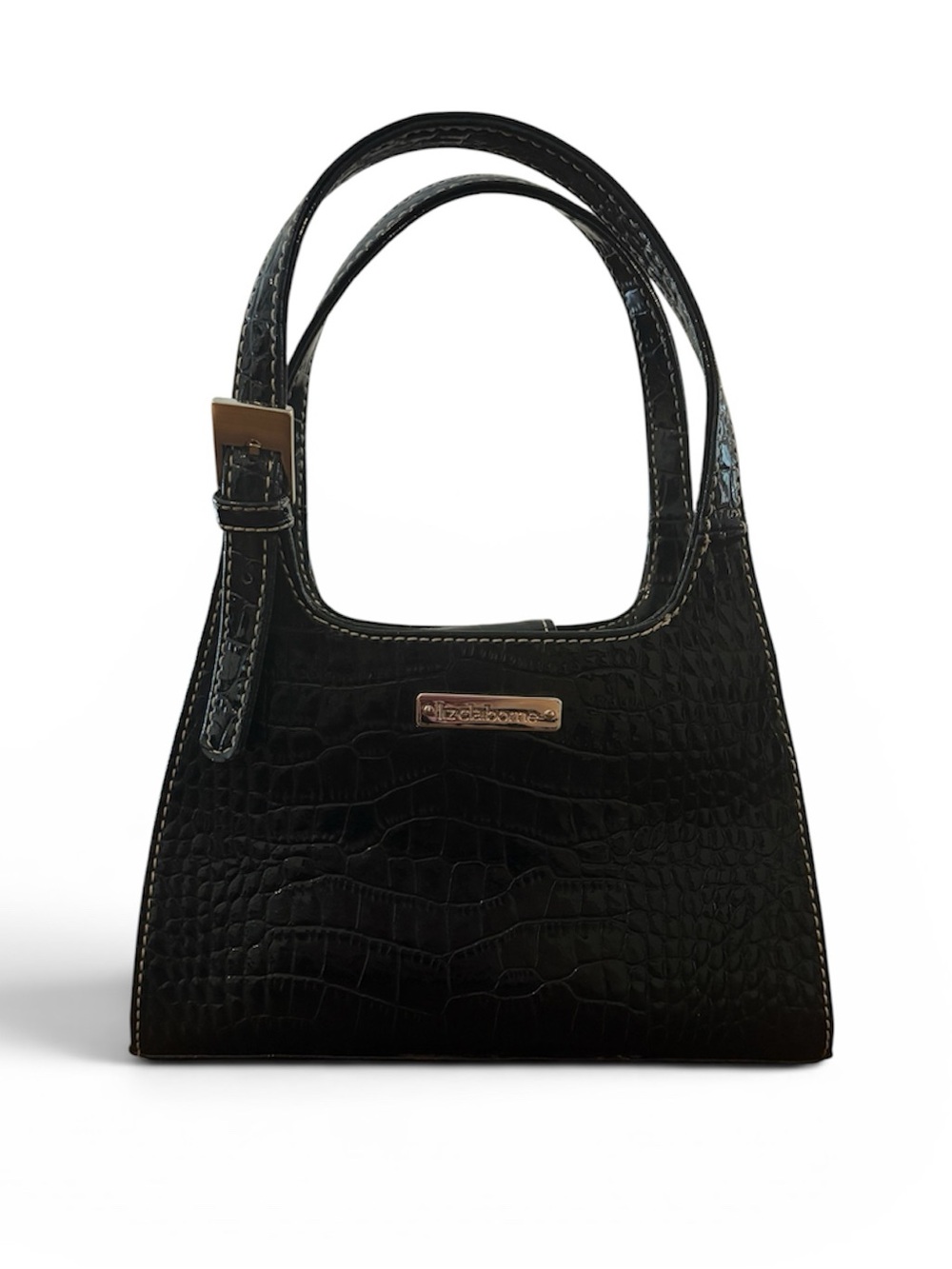 Liz Claiborne Croc Embossed Mini Shoulder Bag – Black